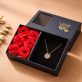 Cupid's Clover Collection - Rose & Necklace Box